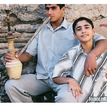 Boys Smoking Hookah in Shiraz, Iran - Middle East