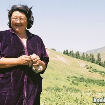 Photo of Kazakh nomad woman in Ile-Alatau National Park, Kazakhstan - Central Asia