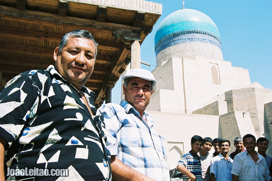 Men in Bukhara furniture market, Uzbekistan - Central Asia