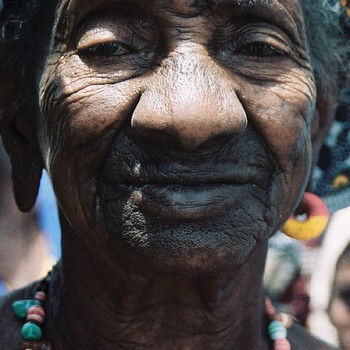 Old woman in small village near the border of Mali, Senegal
